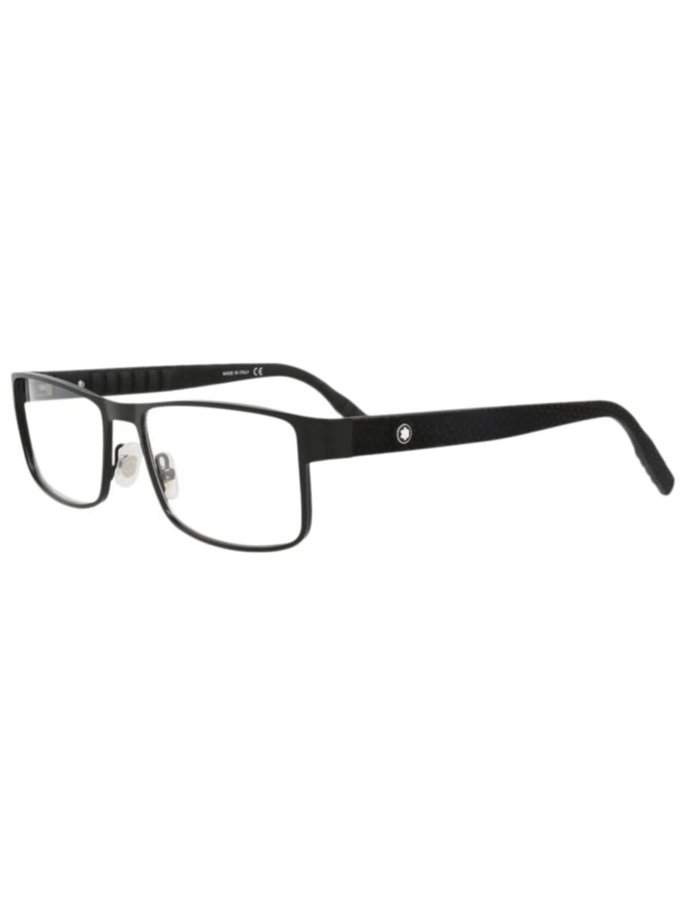 New Montblanc Women's Eyeglasses Square Rectangle Metal Frame Mens Black Black